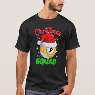 T-shirt Billiards 9 Ball Christmas Squad Pool Balls Billia