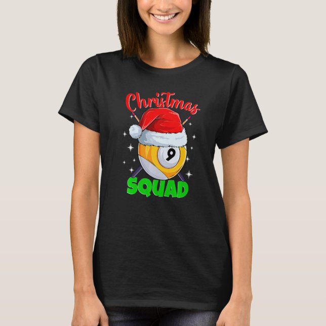 T-shirt Billiards 9 Ball Christmas Squad Pool Balls Billia (Devant)