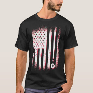 T-shirt Billiards American Flag USA Pool Players Et