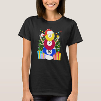 T-shirt Billiards balls billiards snowman billiards Billia