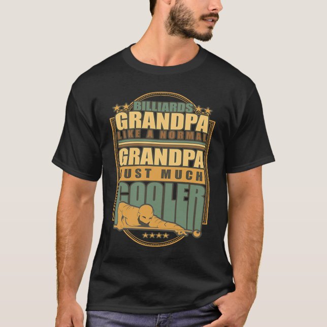 T-shirt Billiards Player Granpa  Snooker Grandfather (Devant)