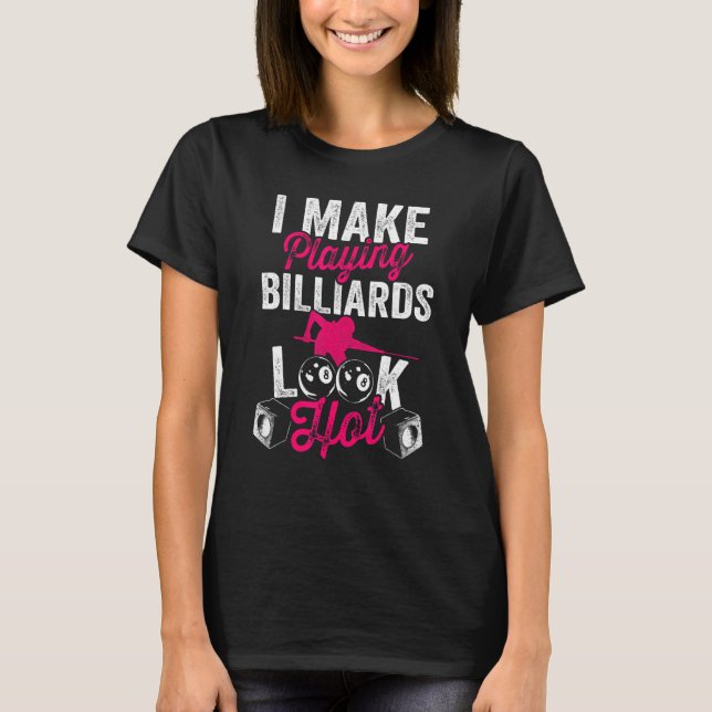 T-shirt Billiards Pool 8 Ball Snooker Female Billiard Play (Devant)