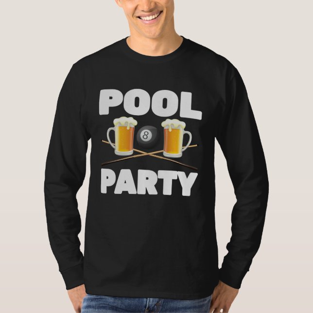 T-shirt Billiards  Pool Party  Snooker Player  Beer  Bar P (Devant)