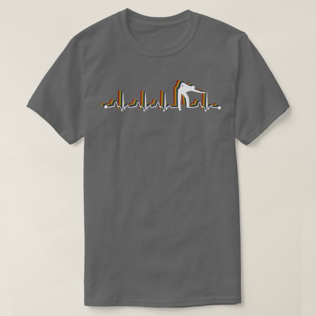 T-shirt Billiards Pool Retro Heartbeat EKG pour Billiard P (Design devant)