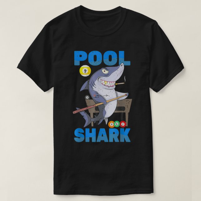 T-shirt Billiards  Pool Shark  Snooker Player  Bar Pub  An (Design devant)