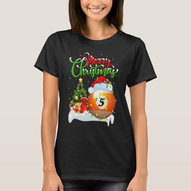 T-shirt Billiards Sports  Xmas Decorations Billiards Chris (Devant)