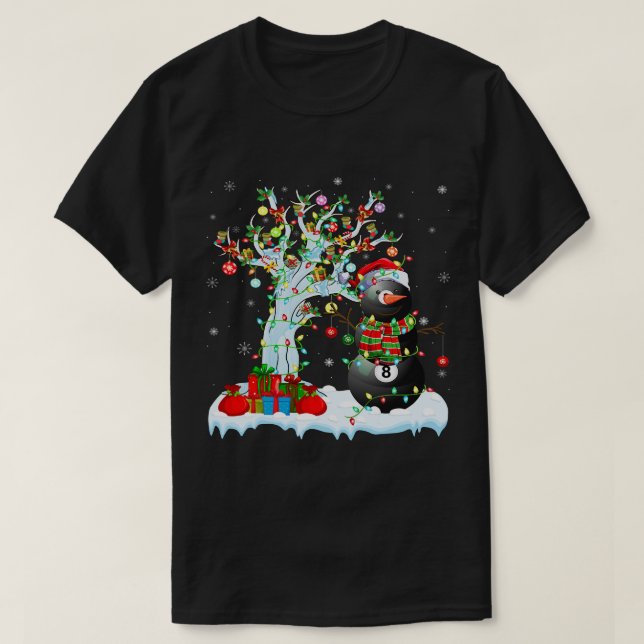 T-shirt Billiards USA American Flag Billiard Joueur Snooke (Design devant)