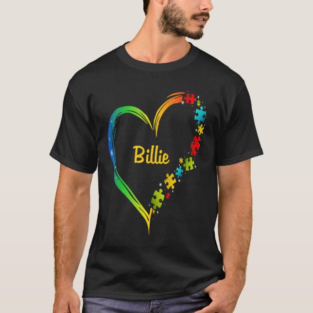 T-shirt Billie autism awareness heart puzzle idea 2020 (Devant)