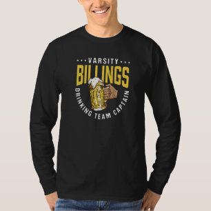 T-shirt Billings Équipe Boire Capitaine Beer Humour
