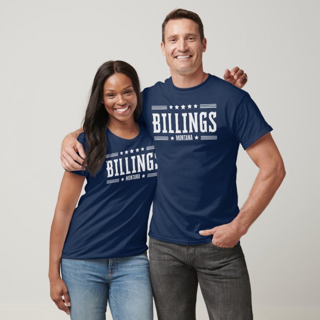 T-shirt BILLINGS MONTANA Étoiles & rayures (Unisexe)