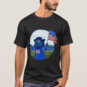 T-shirt Billy le Buffalo tient un autocollant à drapeau am