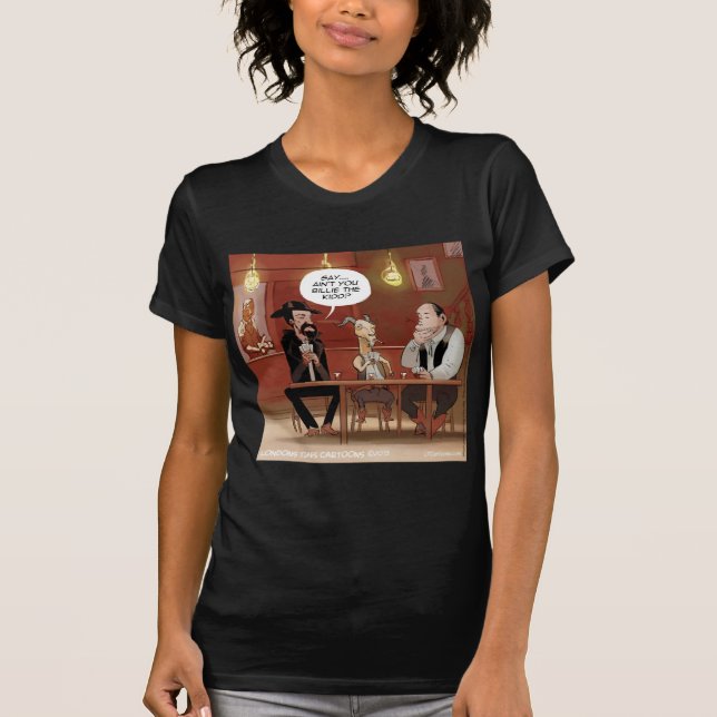 T-shirt Billy The Kid ? Dessin Animé de Chèvre Drôle (Devant)