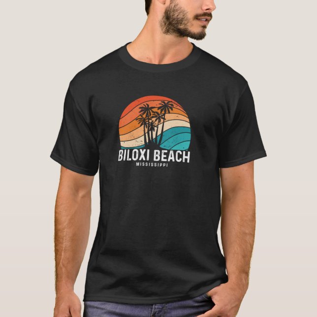 T-shirt Biloxi Beach Mississippi Palm Tree Beach Souvenir (Devant)