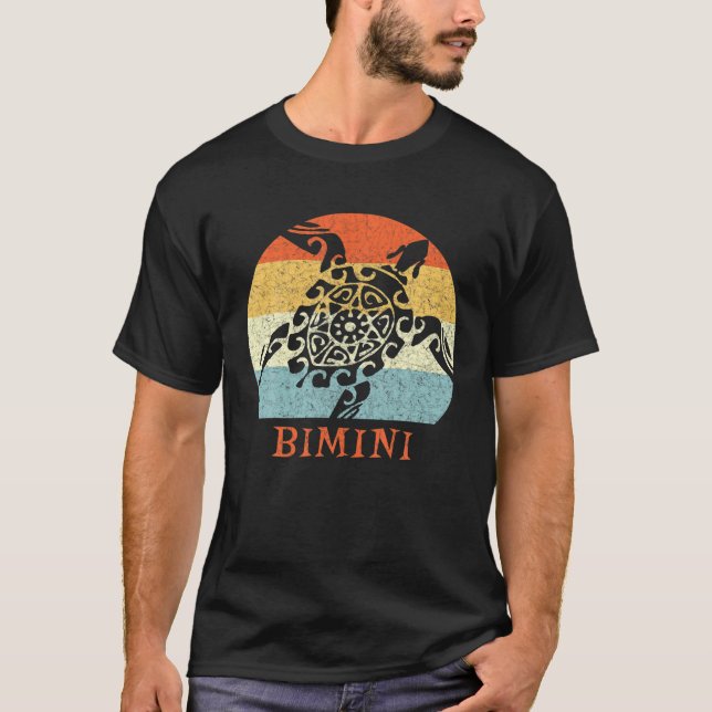 T-shirt Bimini Bahamas Vintage Rétro Throwback Vacances (Devant)