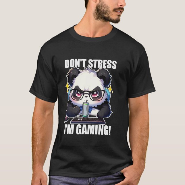 T-shirt Bin am Zocken Jeu Panda Grumpy Funny (Devant)