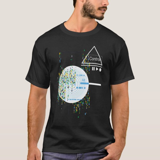 T-shirt Binary Code Retro Geek programmeur ordinateur Nerd (Devant)