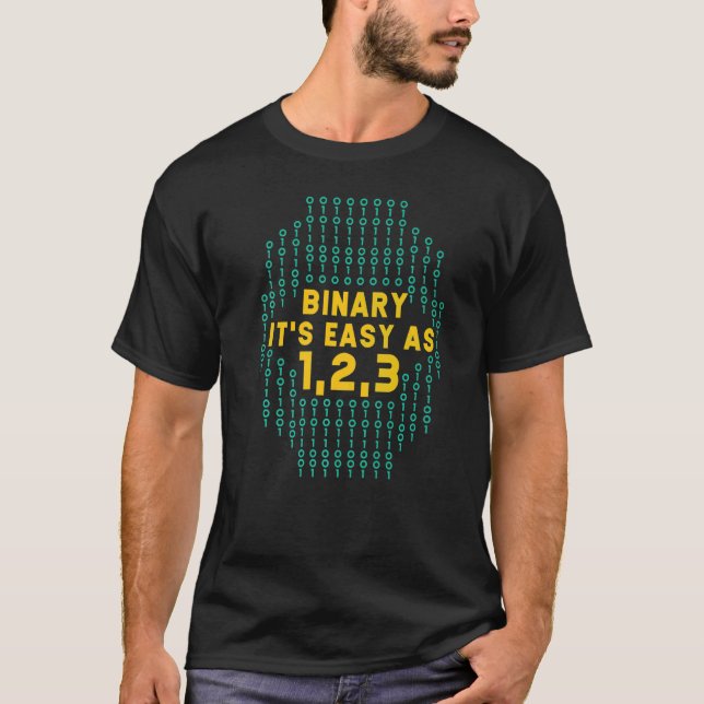 T-shirt Binary It's Easy As 1 2 3 For Computer Programmer (Devant)