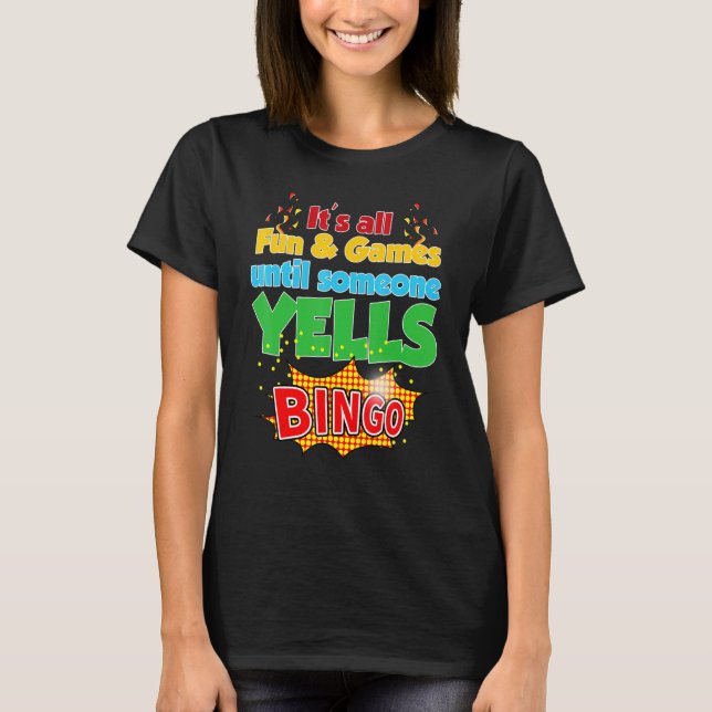 T-shirt Bingo Caller Humor Lottery Lucky Winning Card Play (Devant)