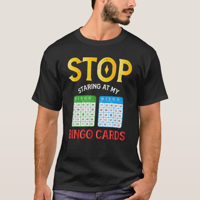 T-shirt Bingo Cartes Joueur Humour Lucky Jeu Sarcasm Appar (Devant)