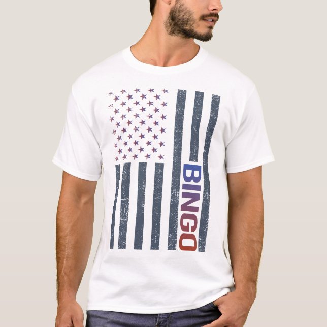 T-shirt Bingo du drapeau américain (Devant)