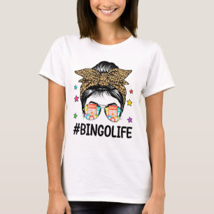 T-shirt Bingo Life Messy Bun Bingo Lover Grand-mère Maman