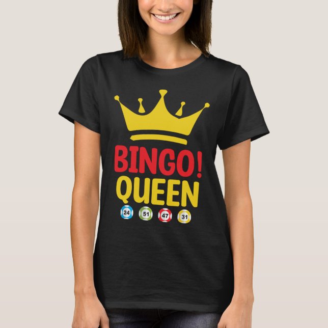 T-shirt Bingo Queen Bingo Card Game Gambling Luck Bingo Ba (Devant)