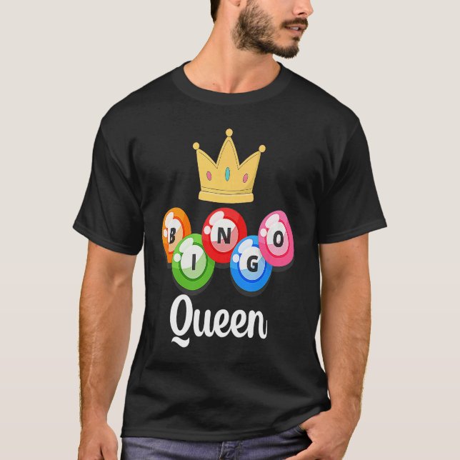 T-shirt Bingo Queen Womens  Bingo Player  Caller (Devant)