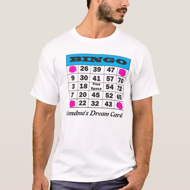 T-shirt bingo-test, la carte rêveuse de la grand-maman (Devant)
