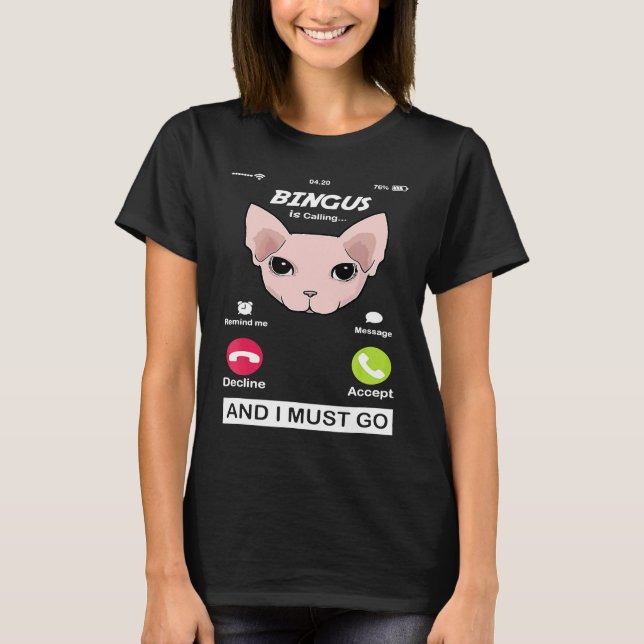 T-shirt Bingus Appelle Mème Mon Bien-Aimé Sphinx Sans Chev (Devant)
