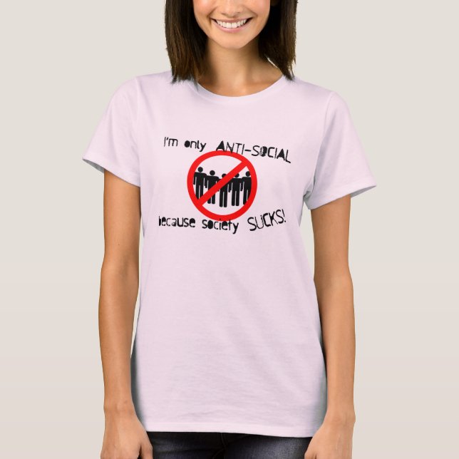 T-shirt bio anti-social (Devant)