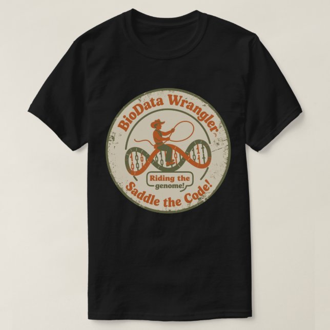 T-shirt BioData Wrangler Maîtriser le génome (Design devant)