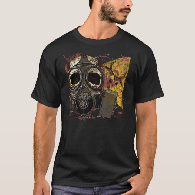 T-shirt Biohazard de crâne de Gasmask (Devant)
