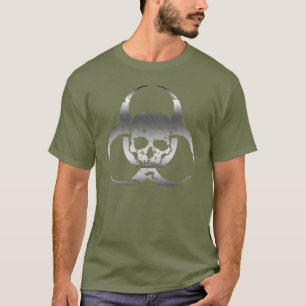 T-shirt Biohazard et Crâne Argent et Gris