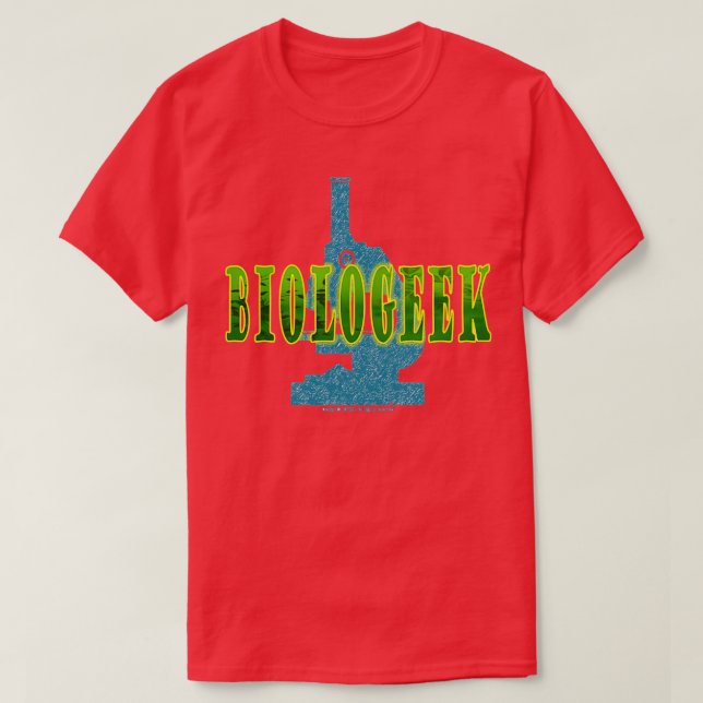 T-shirt Biologeek Original Design Microscope Graphique (Design devant)