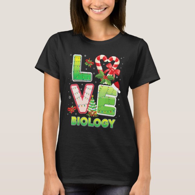 T-shirt Biologie de l'amour Noël Santa Hat Étudiant M (Devant)