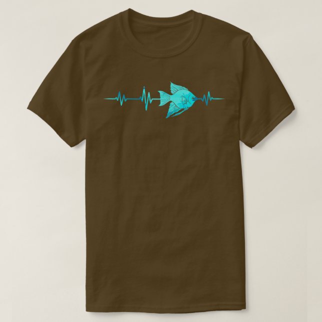T-shirt Biologie Pêcheur Heartbeat Pêche Poisson (Design devant)