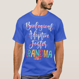 T-shirt Biologique adoptif Foster Grandma mignonne floral