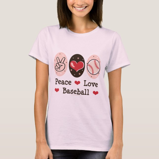 T-shirt biologique Peace Love Baseball (Devant)