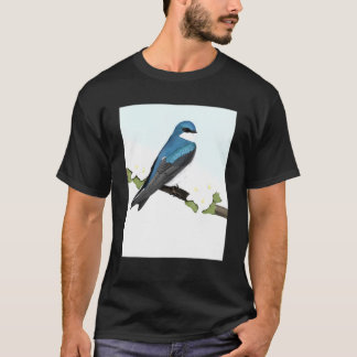 T-shirt Biologis d'oiseaux d'oiseaux d'hirondelles d'arbre