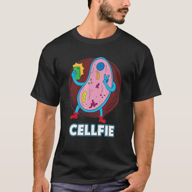 T-shirt Biologiste de bactéries de selfie de cellule Cellf (Devant)