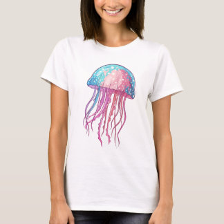 T-shirt Biologiste marine de la méduse artistique bleue et