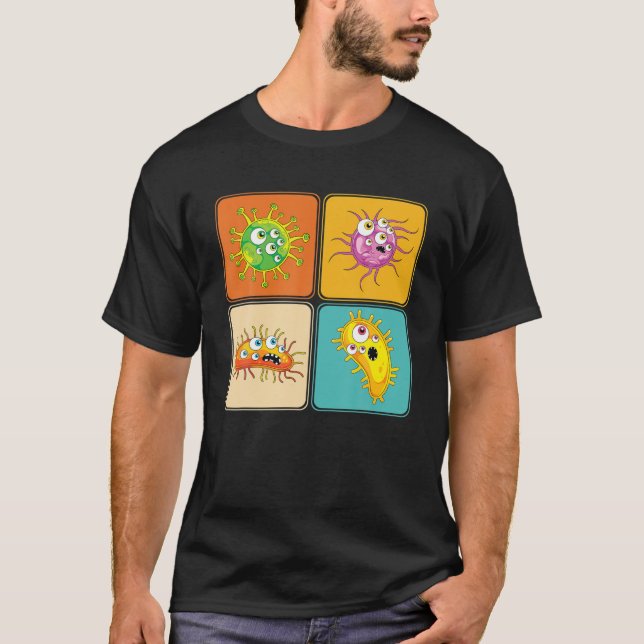 T-shirt Biologiste Microbiologie Lab Pop Art Science Bacte (Devant)