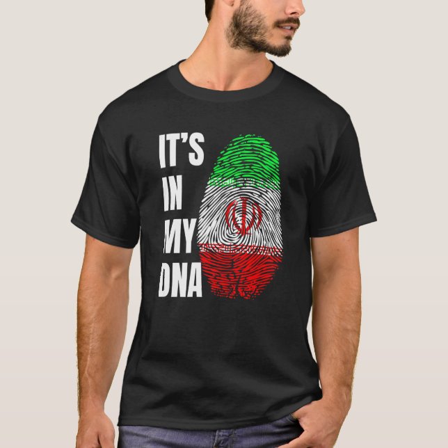 T-shirt Biométrie ADN Empreinte digitale Drapeau iranien I (Devant)