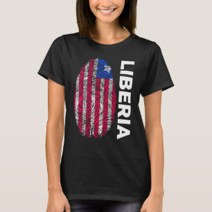 T-shirt Biométrie ADN Empreinte digitale Drapeau libérien