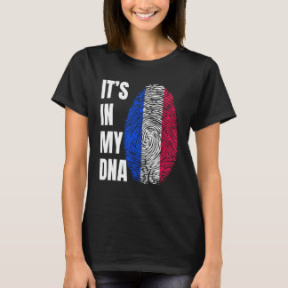 T-shirt Biométrie ADN Empreinte Drapeau français France