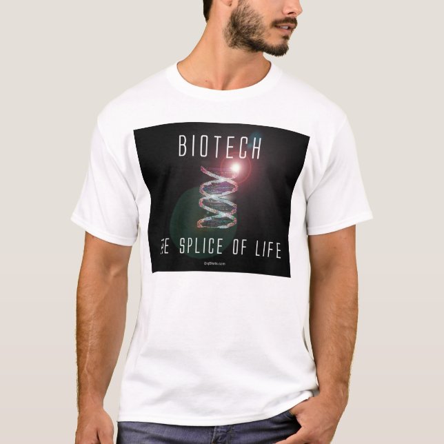 T-shirt Biotechnologie. L'épissure de la vie. (carré noir) (Devant)