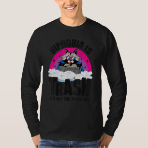 T-shirt Biphobia Est Trash Raccoon Bisexual Fierté Drapeau