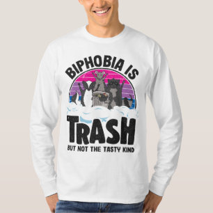 T-shirt Biphobie Est Trash Opossum Raccoon Bisexuel Drapea