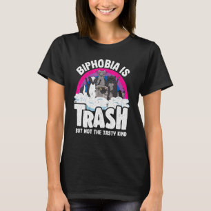 T-shirt Biphobie Est Trash Opossum Raccoon Bisexuel Drapea