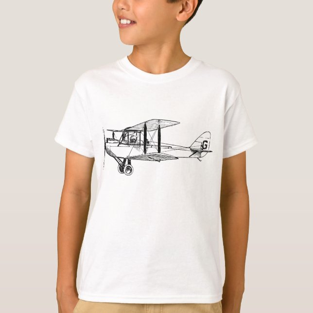 T-shirt Biplan Vintage - Noir (Devant)